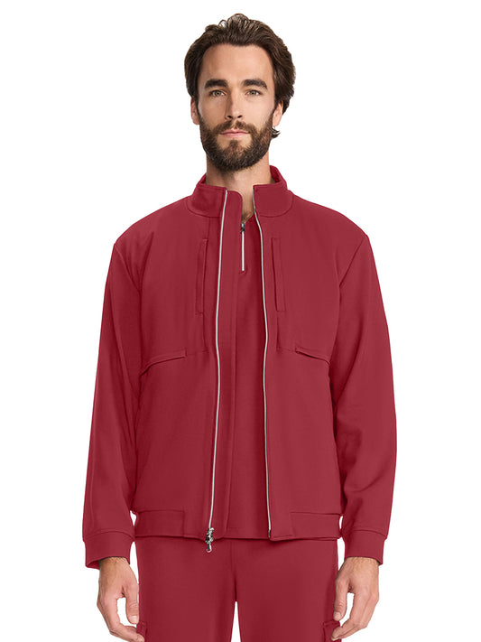 Men's 6-Pocket Ponte Track Jacket - ML311 - Cherry Wood