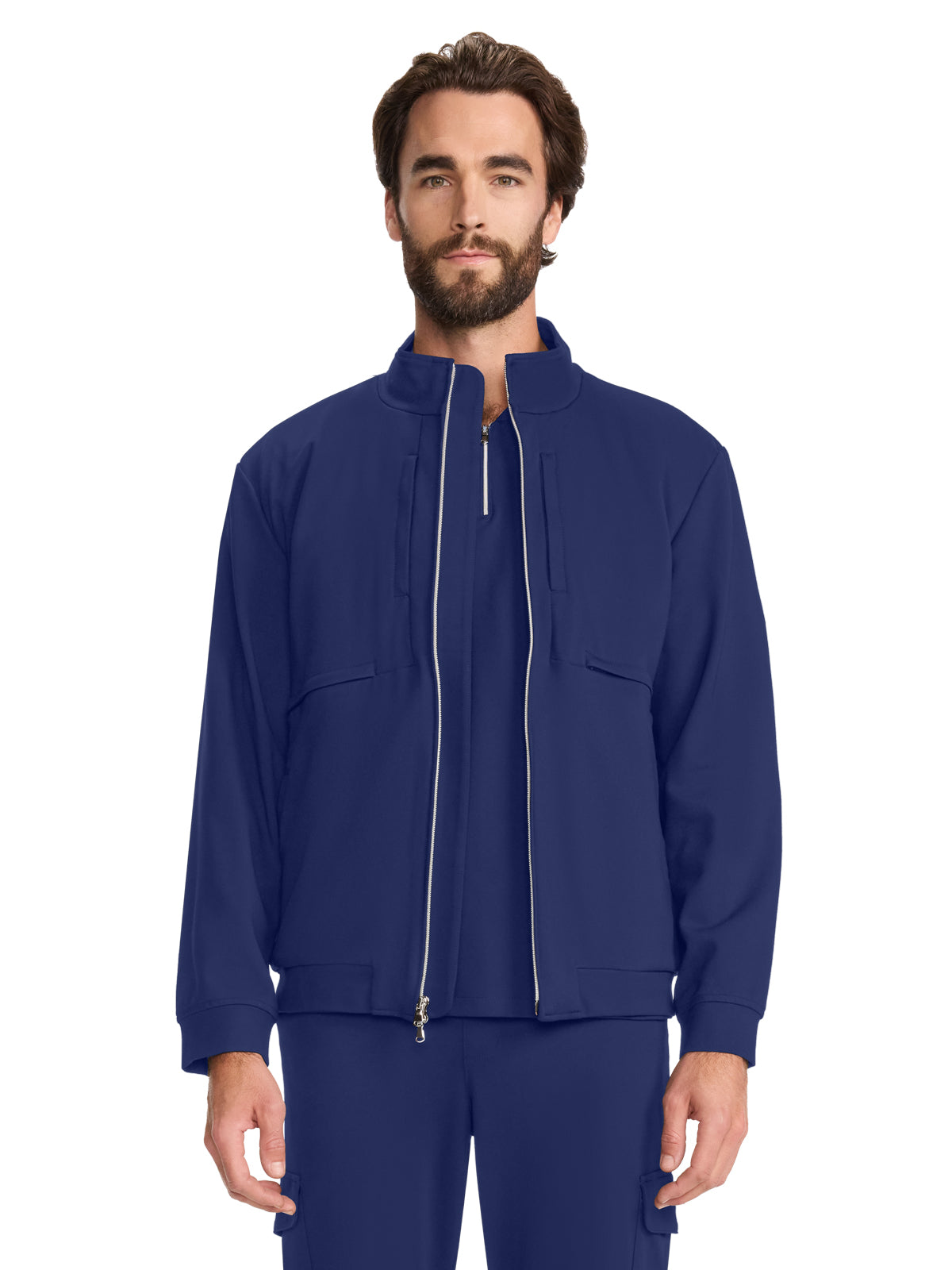 Men's 6-Pocket Ponte Track Jacket - ML311 - Navy