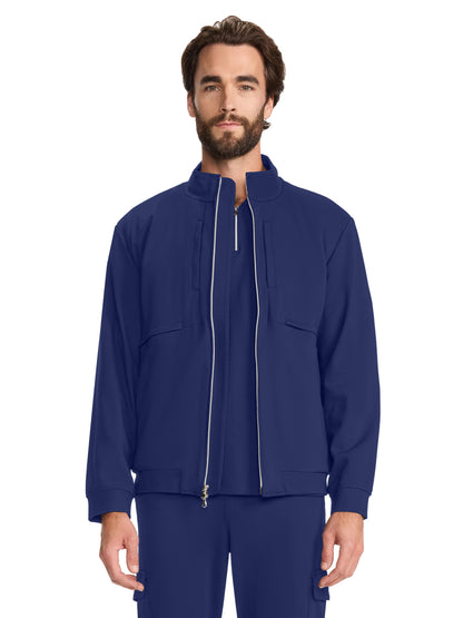 Men's 6-Pocket Ponte Track Jacket - ML311 - Navy