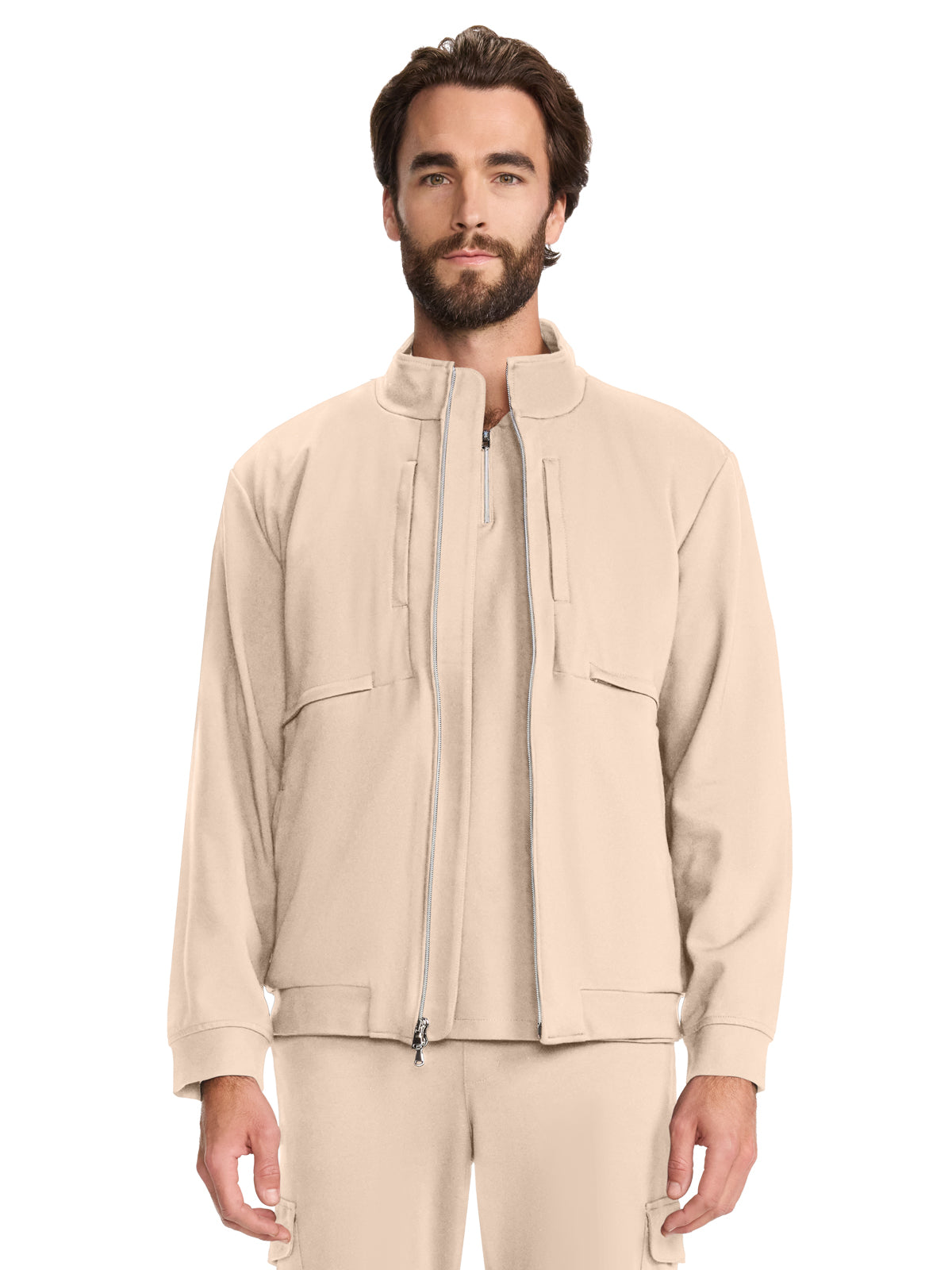 Men's 6-Pocket Ponte Track Jacket - ML311 - Toasted Tan