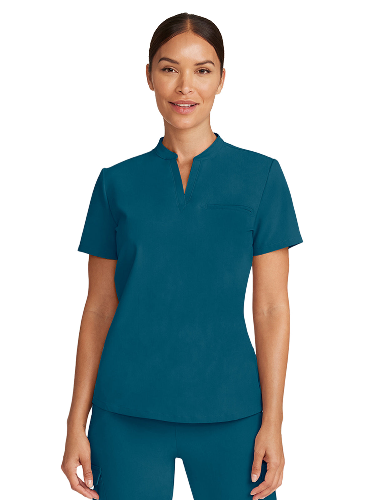 Women's 1-Pocket Taiga Scrub Top - ML614 - Caribbean Blue
