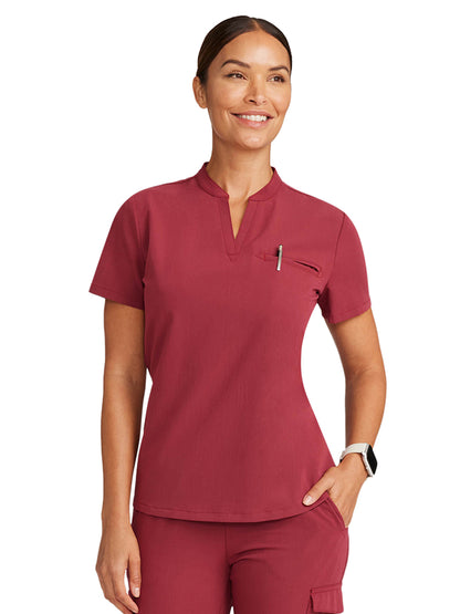 Women's 1-Pocket Taiga Scrub Top - ML614 - Cherry Wood