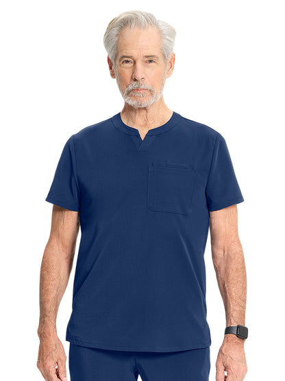 Men's 3-Pocket Cirrus Split Crew Neck Scrub Top - ML619 - Navy