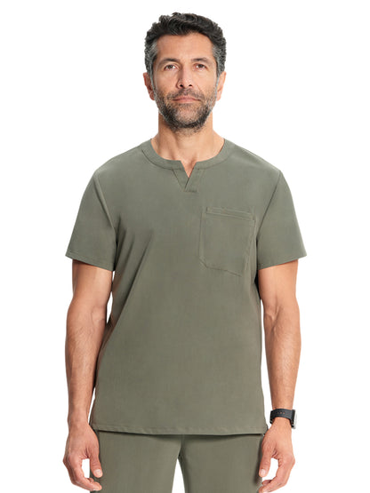 Men's 3-Pocket Cirrus Split Crew Neck Scrub Top - ML619 - Olive