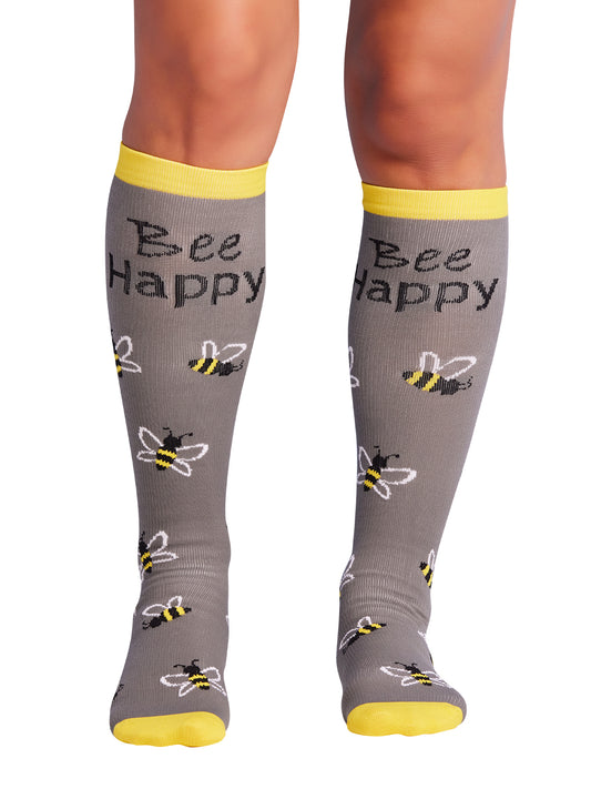 Women's 8-12 mmHg Support Socks - PRINTSUPPORT - Bee Happy