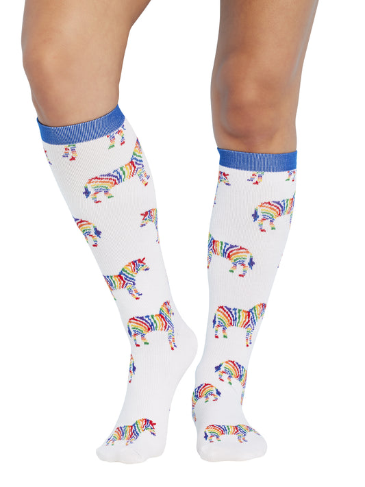 Women's 8-12 mmHg Support Socks - PRINTSUPPORT - Zebra Stripes