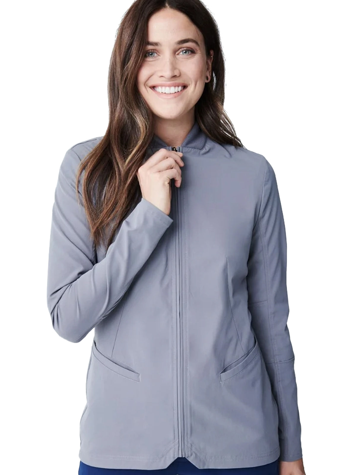 Women's 2-Pocket Kinetic Scrub Jacket - SJ11831 - Grey