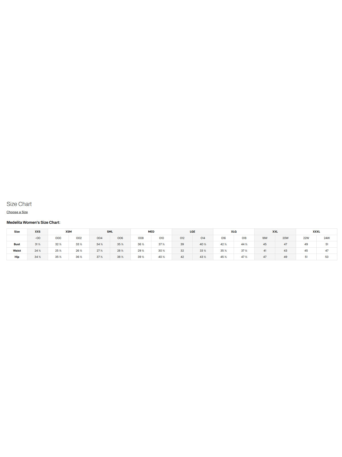 SIZECHART