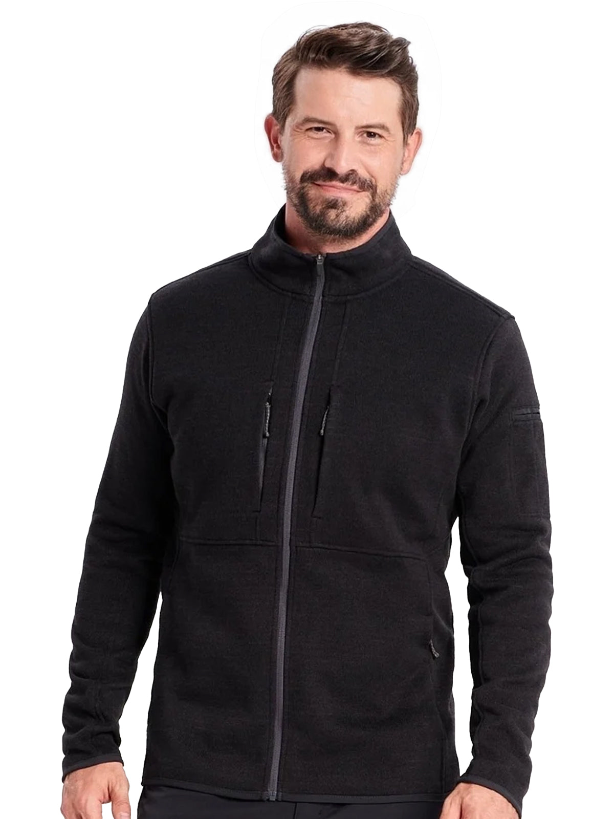 Men's 4-Pocket Strata Fleece Jacket - SJ22104 - Black