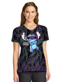 Women's 2-Pocket V-Neck Print Top - TF626 - Stitch Too Cool