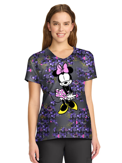 Women's 2-Pocket V-Neck Print Top - TF626 - Feeling Flirty