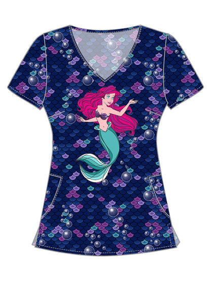 Women's V-Neck Print Top - TF626 - Tale Of A Mermaid