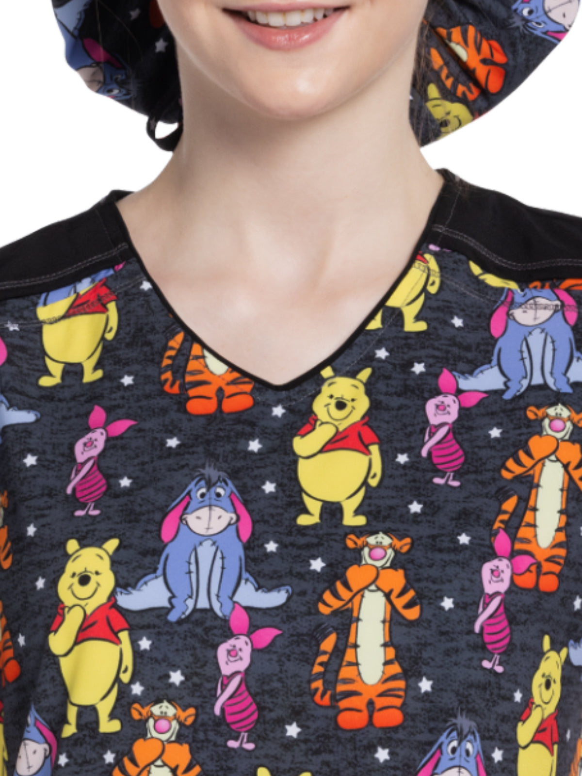 Women's V-Neck Scrub Top - TF639 - Hundred Acre Stars