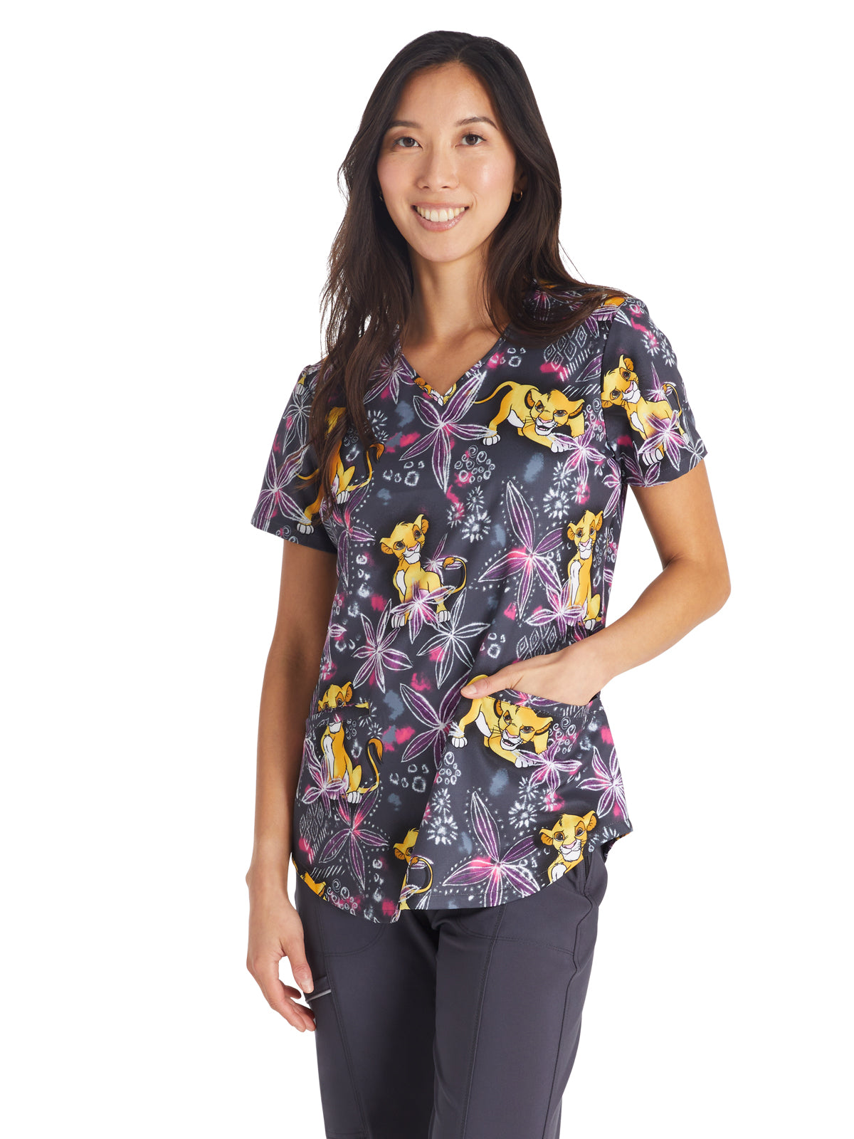 Women's V-Neck Print Top - TF737 - Through The Jungle