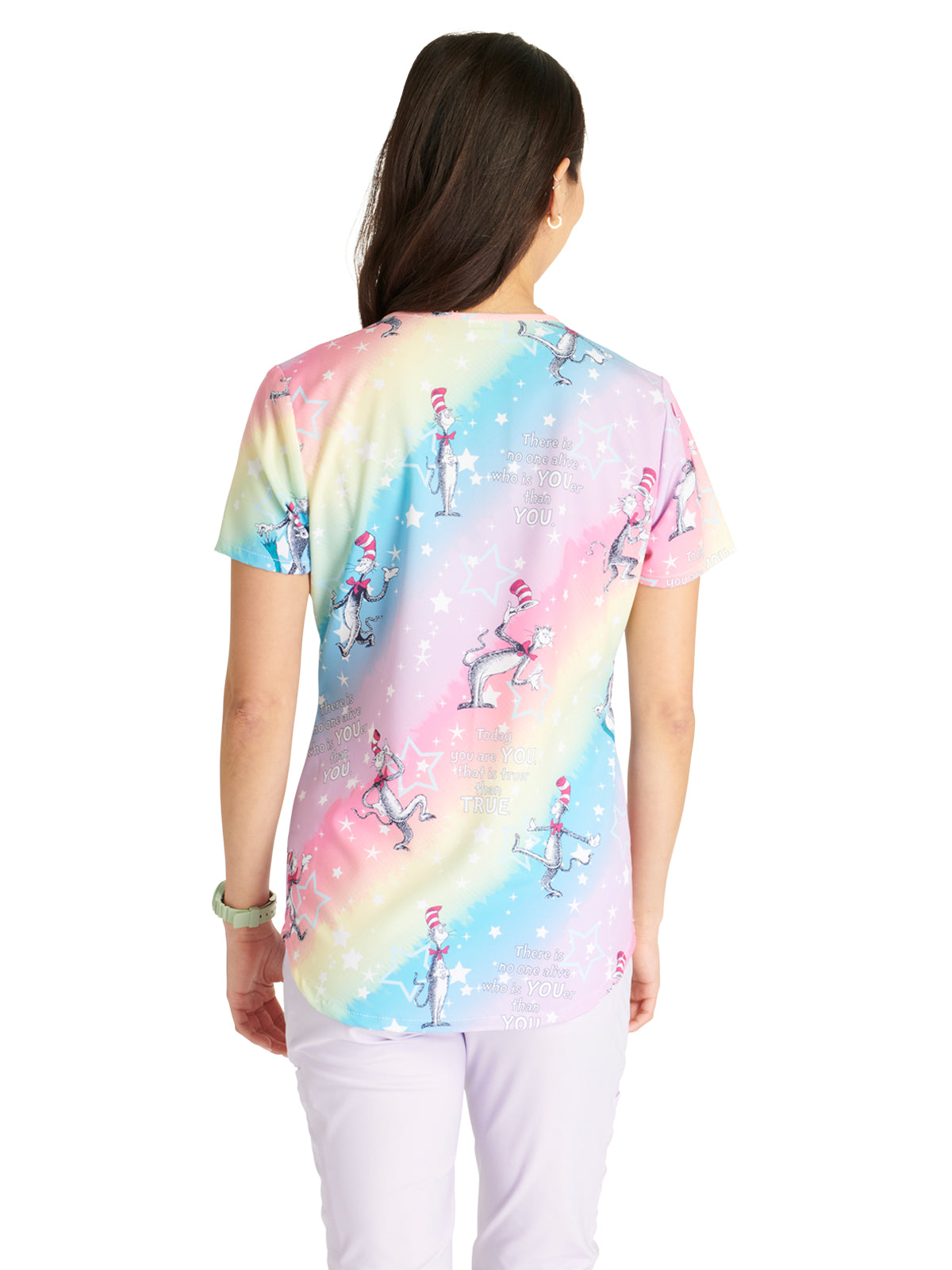 Women's V-Neck Print Top - TF737 - Magical Cat