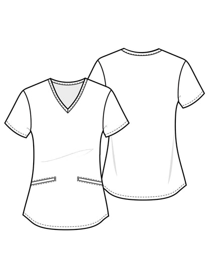Women's V-Neck Print Top - TF737 - Walking Buddy