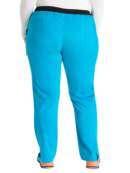 Women's 5-Pocket Tapered Leg Scrub Pant - WW105 - Azure Blue