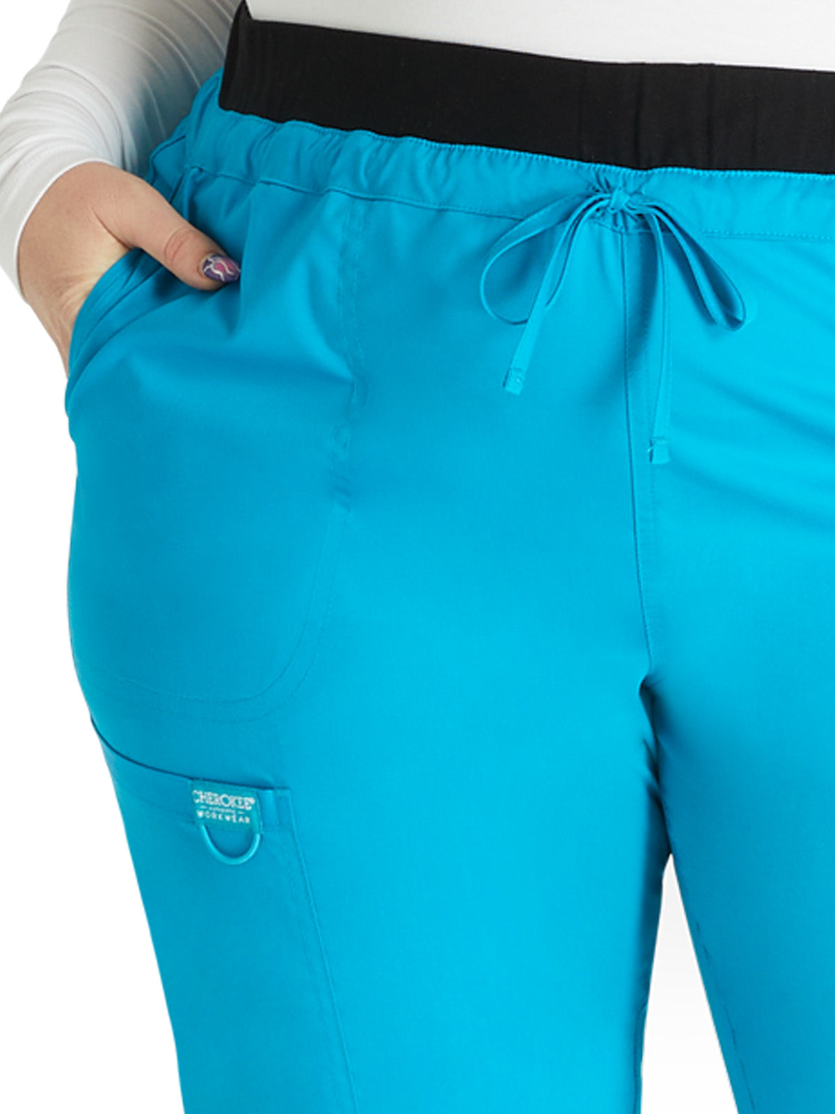 Women's 5-Pocket Tapered Leg Scrub Pant - WW105 - Azure Blue