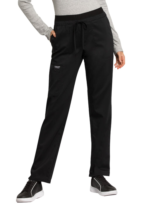 Women's 5-Pocket Tapered Leg Scrub Pant - WW105 - Black