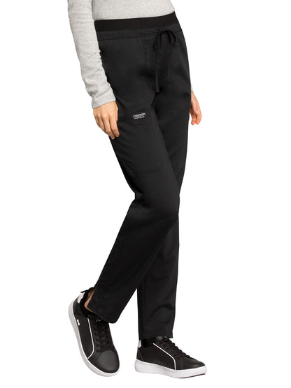 Women's 5-Pocket Tapered Leg Scrub Pant - WW105 - Black