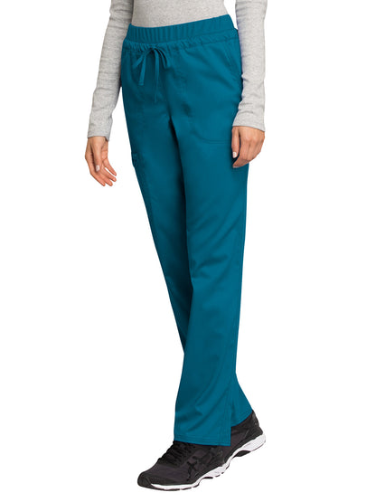 Women's 5-Pocket Tapered Leg Scrub Pant - WW105 - Caribbean Blue