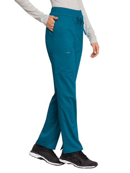 Women's 5-Pocket Tapered Leg Scrub Pant - WW105 - Caribbean Blue