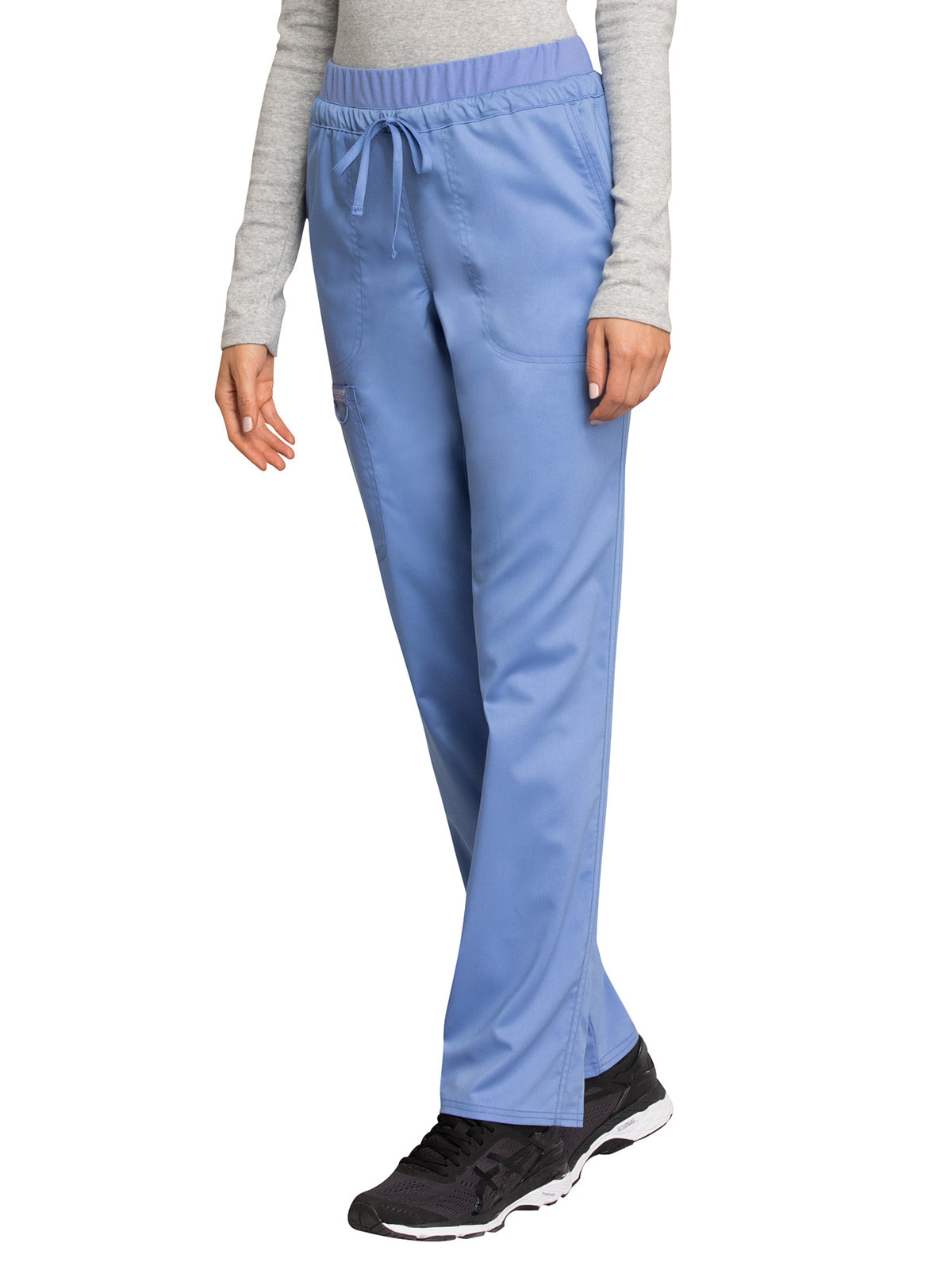 Women's 5-Pocket Tapered Leg Scrub Pant - WW105 - Ciel Blue