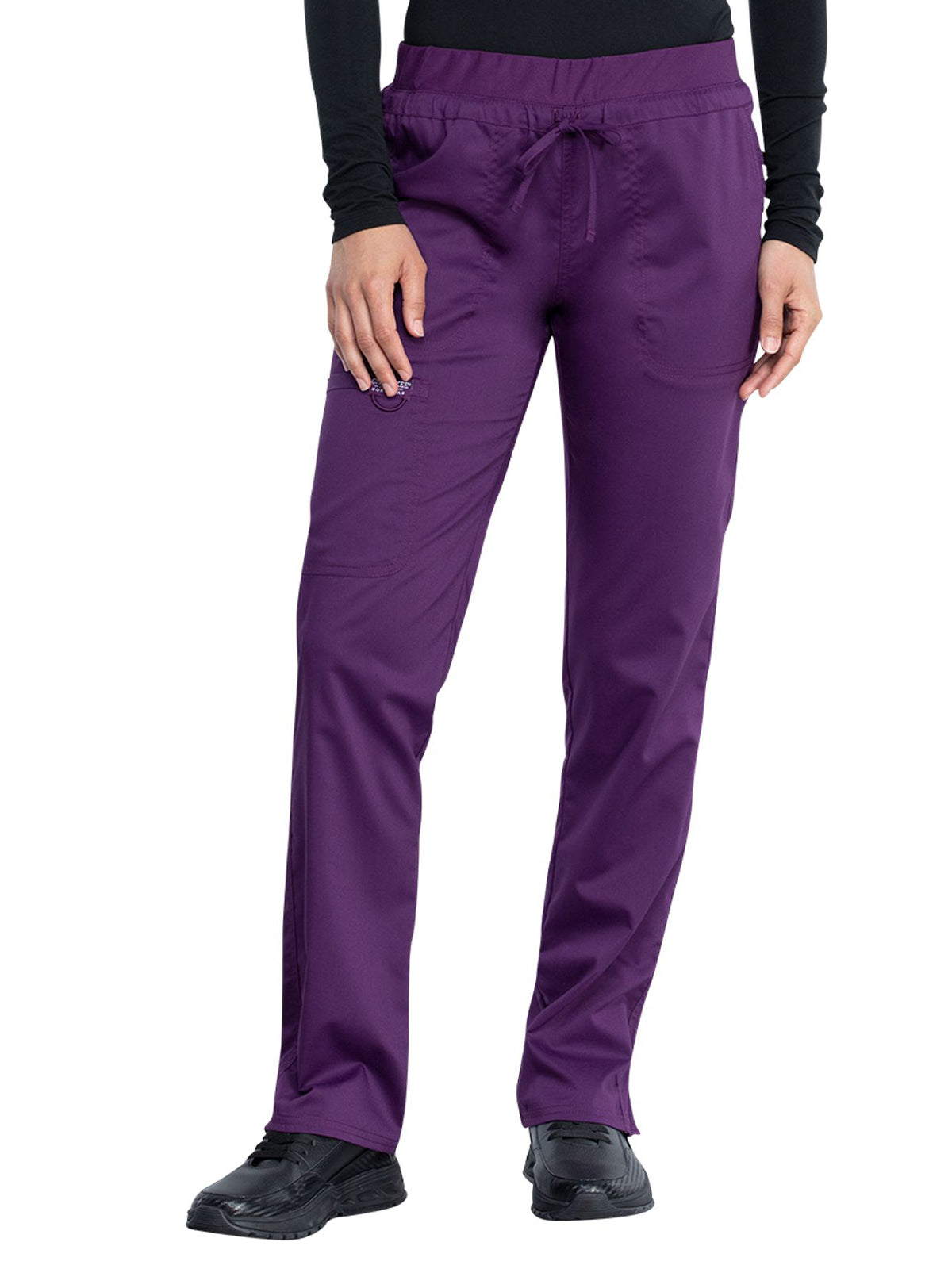 Women's 5-Pocket Tapered Leg Scrub Pant - WW105 - Eggplant