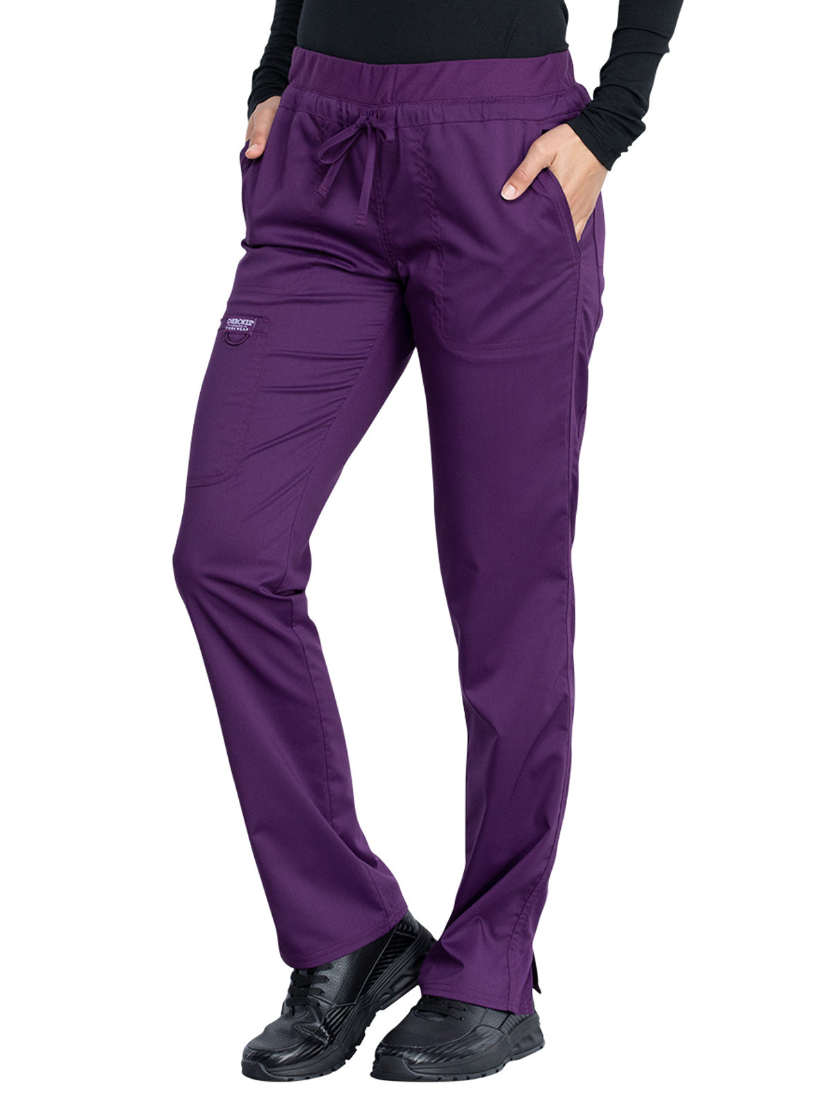 Women's 5-Pocket Tapered Leg Scrub Pant - WW105 - Eggplant