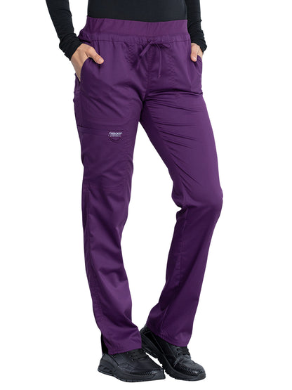 Women's 5-Pocket Tapered Leg Scrub Pant - WW105 - Eggplant