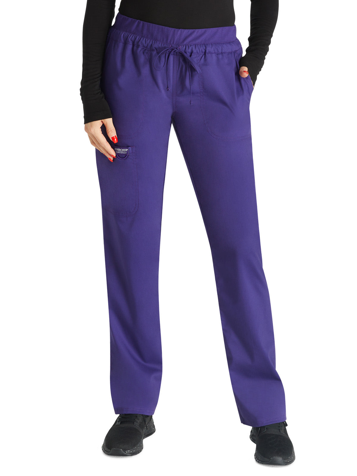 Women's 5-Pocket Tapered Leg Scrub Pant - WW105 - Grape