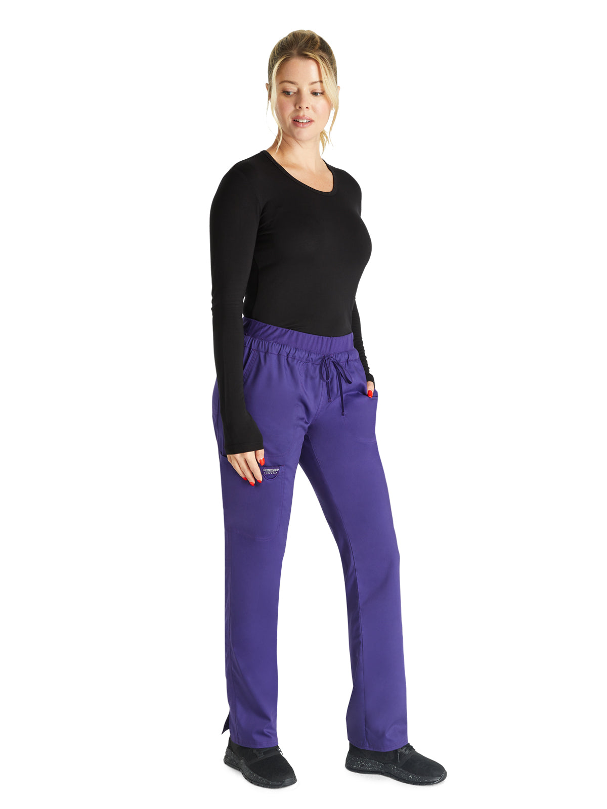 Women's 5-Pocket Tapered Leg Scrub Pant - WW105 - Grape