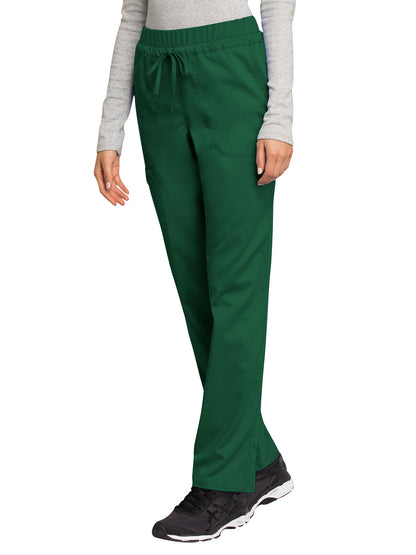 Women's 5-Pocket Tapered Leg Scrub Pant - WW105 - Hunter Green