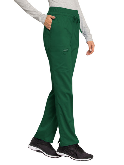 Women's 5-Pocket Tapered Leg Scrub Pant - WW105 - Hunter Green