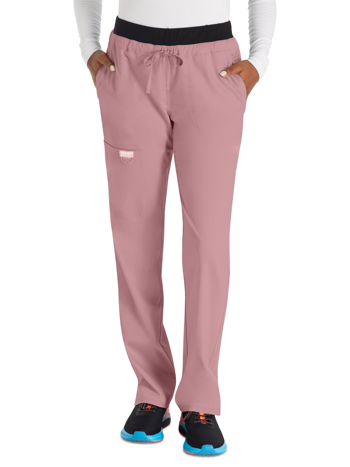 Women's 5-Pocket Tapered Leg Scrub Pant - WW105 - Pink Essence