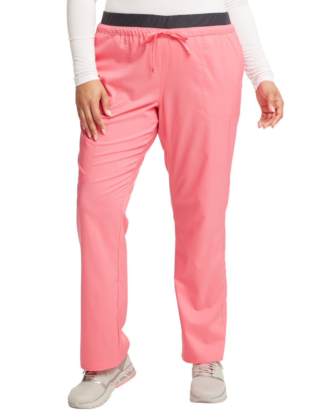 Women's 5-Pocket Tapered Leg Scrub Pant - WW105 - Pink Melon