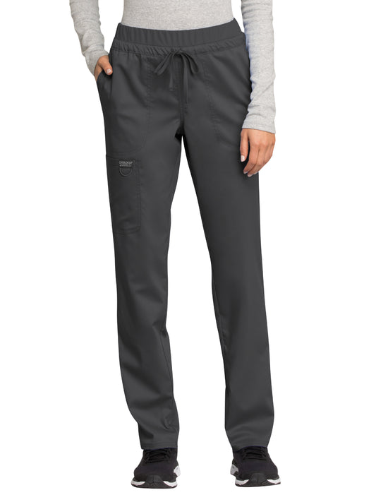 Women's 5-Pocket Tapered Leg Scrub Pant - WW105 - Pewter