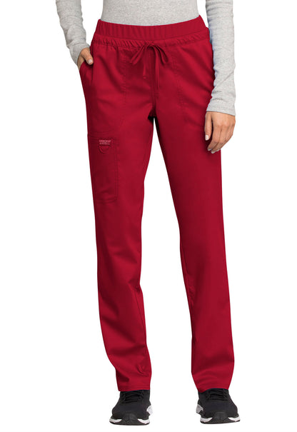 Women's 5-Pocket Tapered Leg Scrub Pant - WW105 - Red