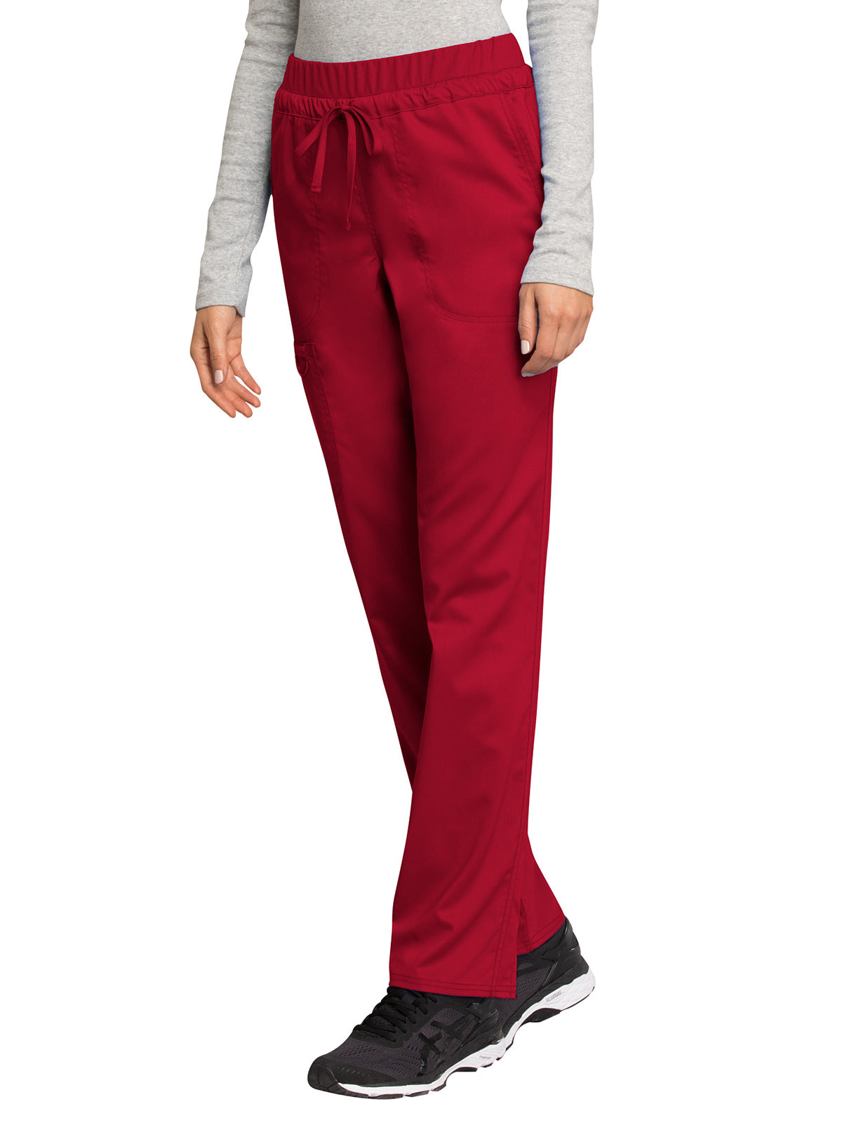 Women's 5-Pocket Tapered Leg Scrub Pant - WW105 - Red