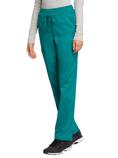 Women's 5-Pocket Tapered Leg Scrub Pant - WW105 - Teal Blue