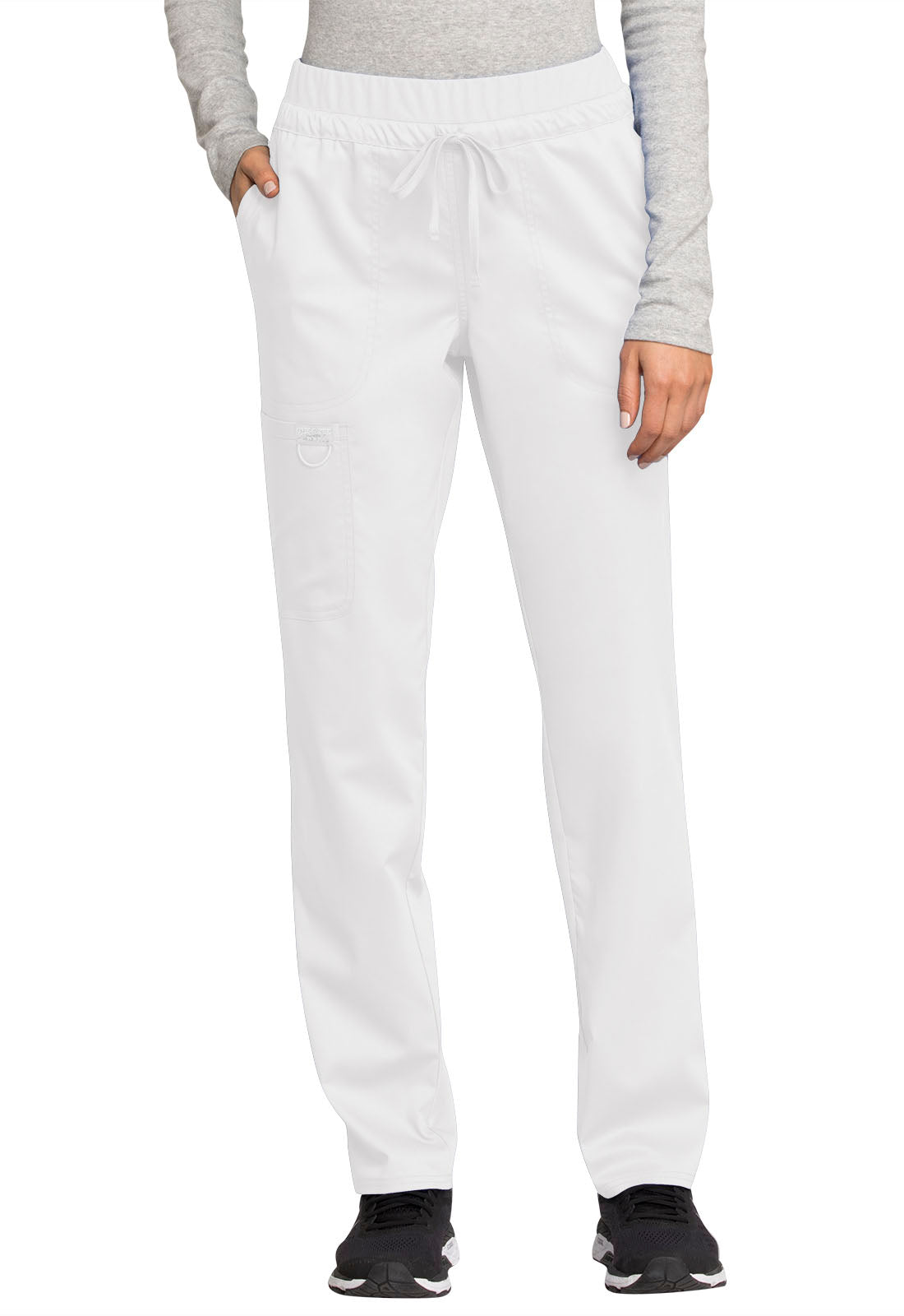 Women's 5-Pocket Tapered Leg Scrub Pant - WW105 - White