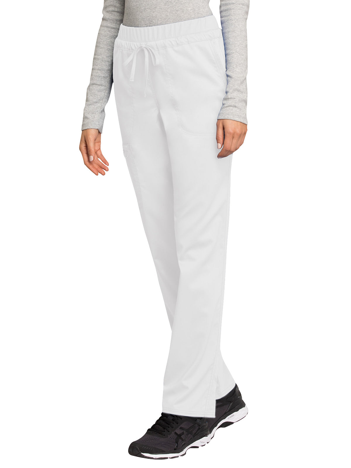 Women's 5-Pocket Tapered Leg Scrub Pant - WW105 - White