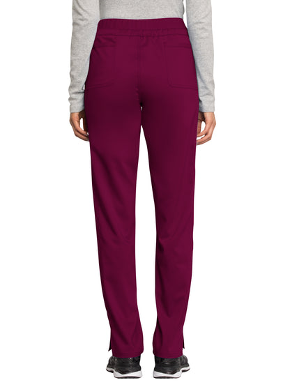 Women's 5-Pocket Tapered Leg Scrub Pant - WW105 - Wine