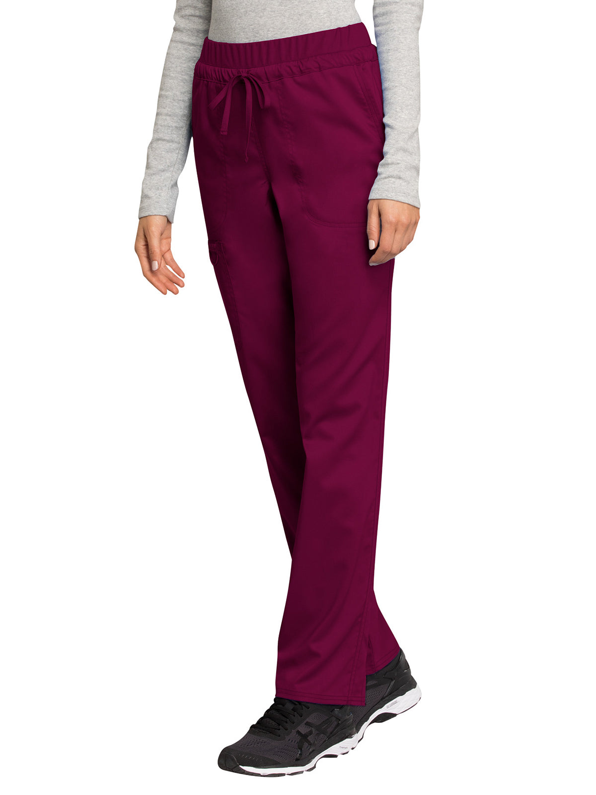 Women's 5-Pocket Tapered Leg Scrub Pant - WW105 - Wine