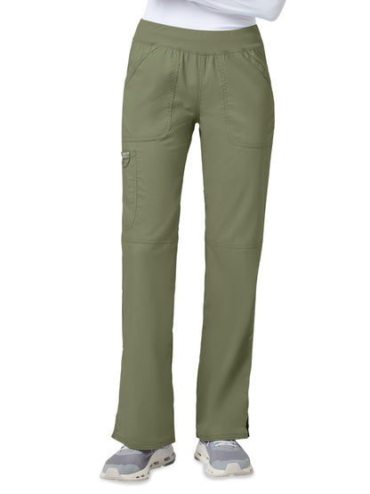 Women's 4-Pocket Mid Rise Straight Leg Pull-on Pant - WW110 - Olive