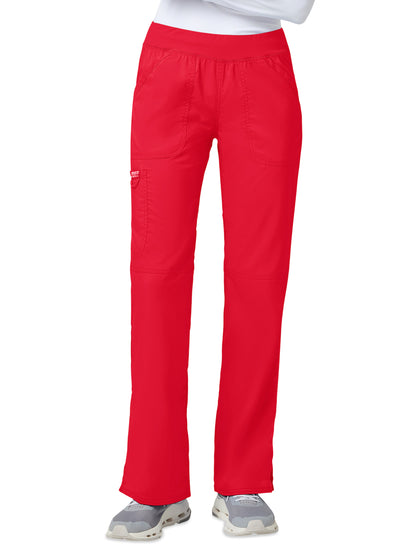 Women's 4-Pocket Mid Rise Straight Leg Pull-on Pant - WW110 - Sweet Paprika