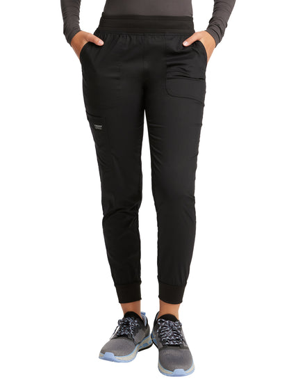 Women's 5-Pocket Mid Rise Jogger Pant - WW115 - Black