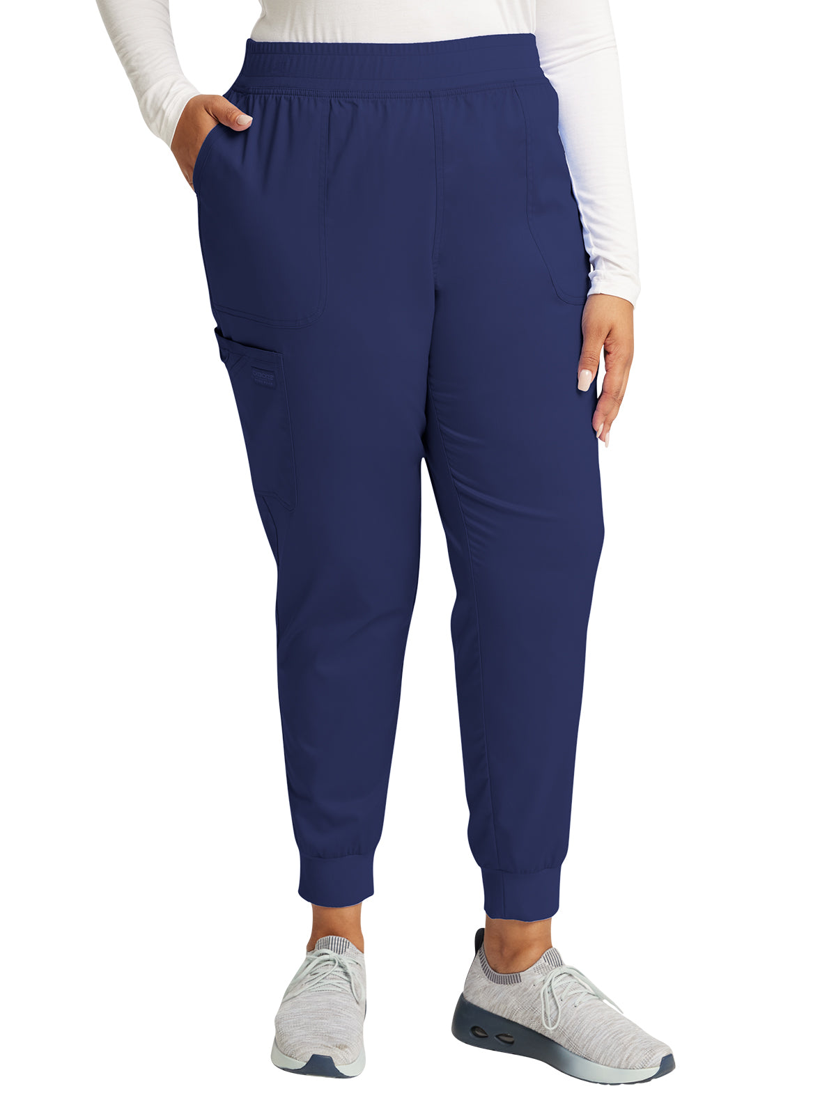 Women's 5-Pocket Mid Rise Jogger Scrub Pant - WW115 - Navy