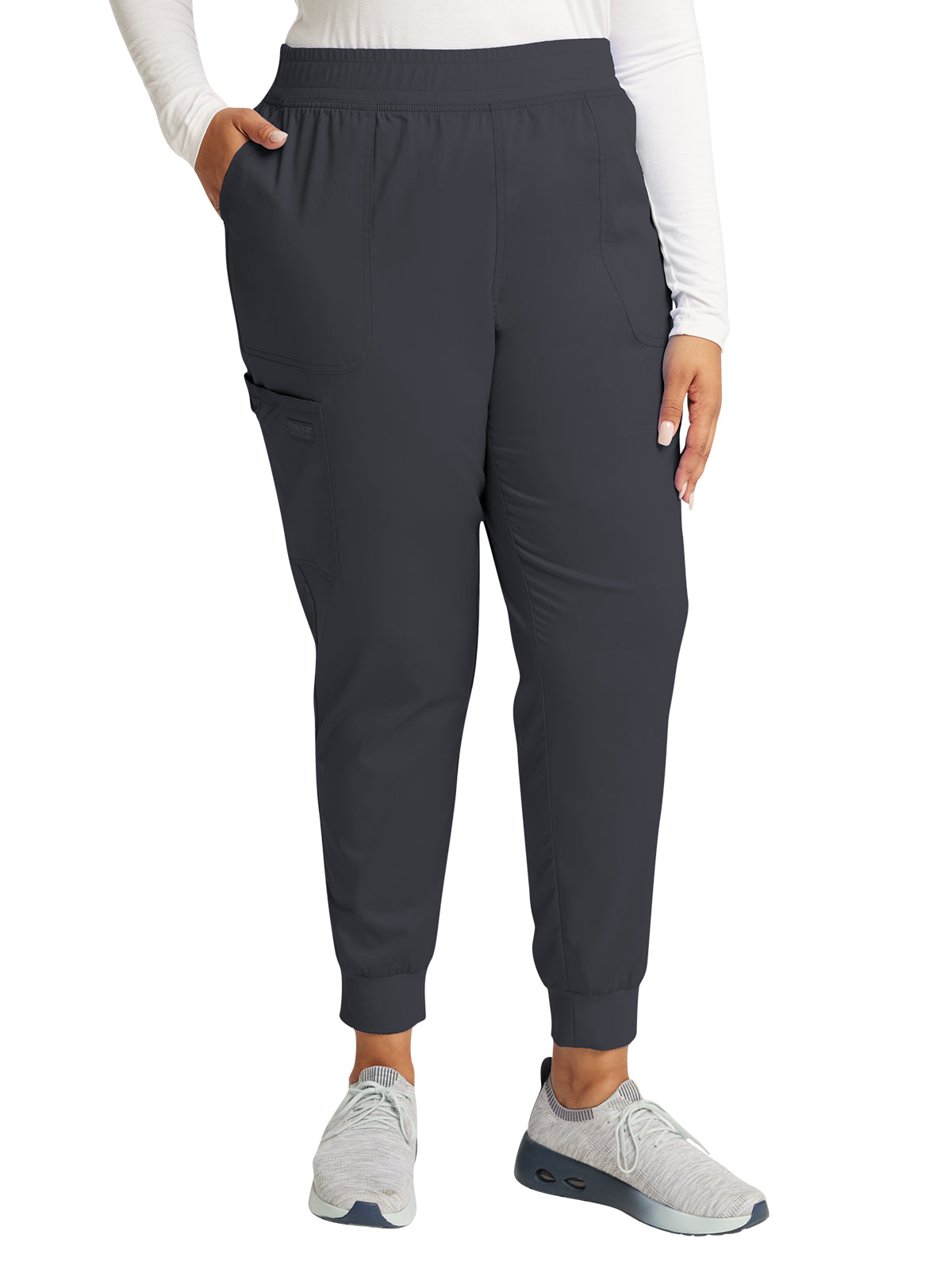 Women's 5-Pocket Mid Rise Jogger Pant - WW115 - Pewter