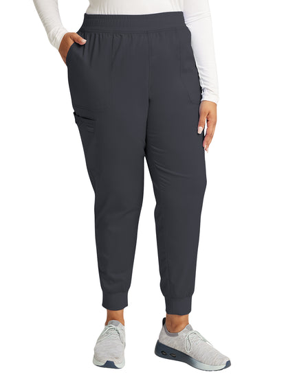 Women's 5-Pocket Mid Rise Jogger Scrub Pant - WW115 - Pewter